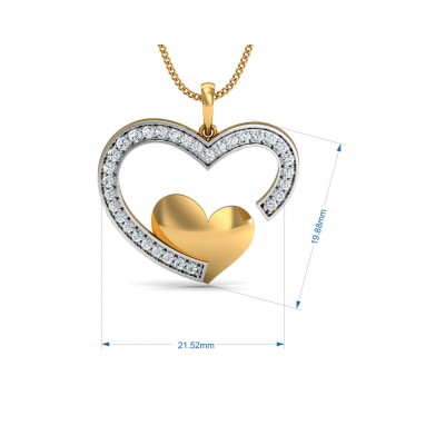 Fiona Diamond Heart  Pendant Earrings & Ring Set
